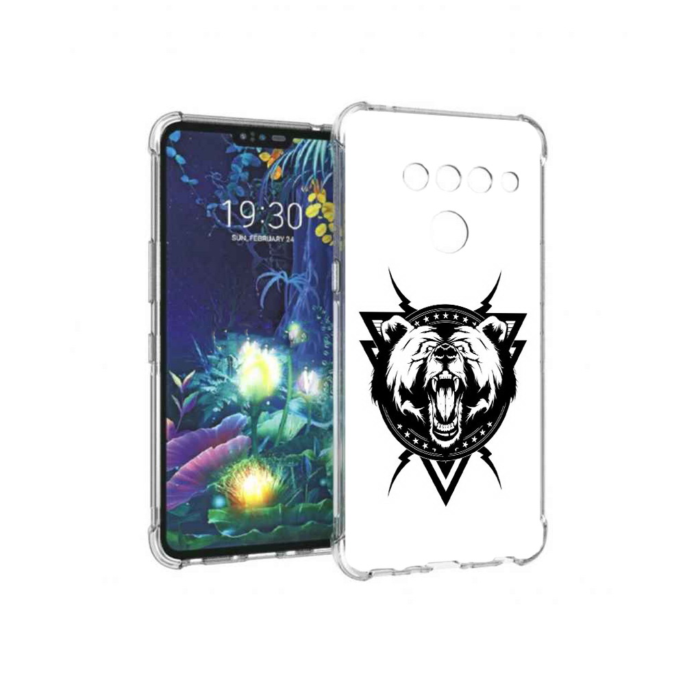 

Чехол MyPads Tocco для LG V50 ThinQ медведь в треугольнике, Прозрачный, Tocco
