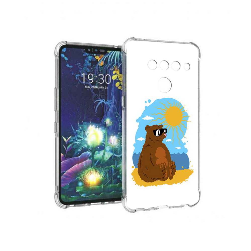 

Чехол MyPads Tocco для LG V50 ThinQ медведь на чиле, Прозрачный, Tocco