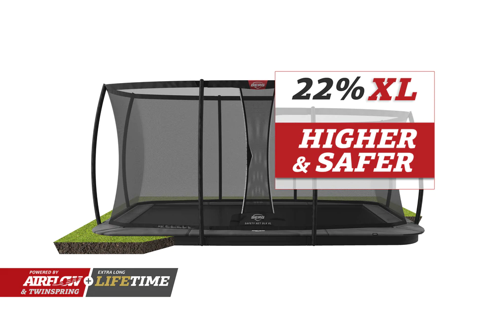 

Батут BERG Ultim Elite FlatGround 500 Grey + Safety Net DLX XL