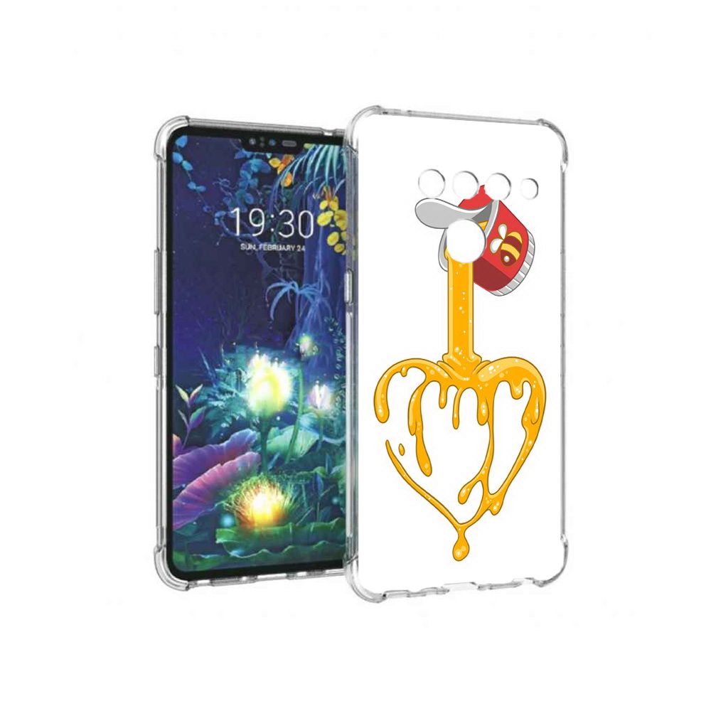 

Чехол MyPads Tocco для LG V50 ThinQ медовое сердце, Прозрачный, Tocco
