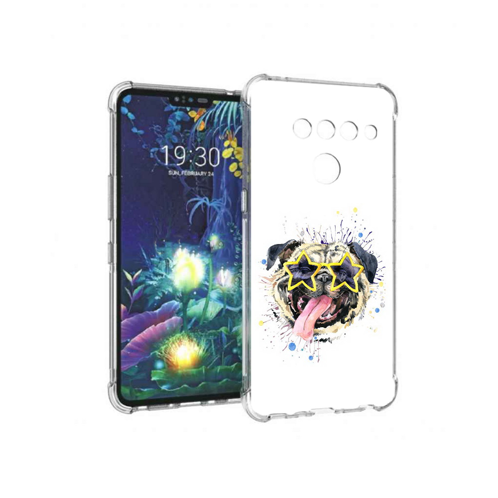 

Чехол MyPads Tocco для LG V50 ThinQ мопс боксер, Прозрачный, Tocco