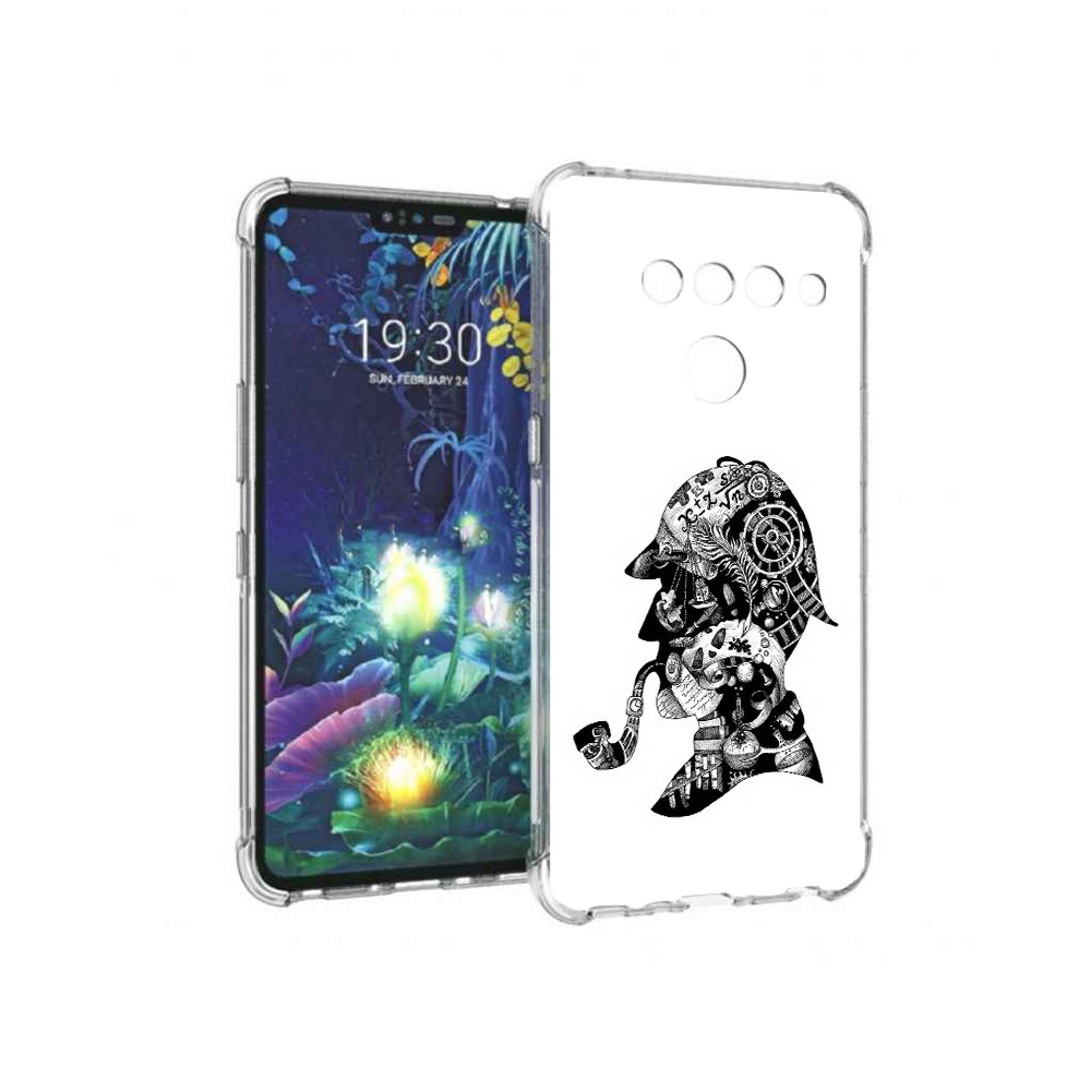 

Чехол MyPads Tocco для LG V50 ThinQ мужчина с трубкой абстракция, Прозрачный, Tocco
