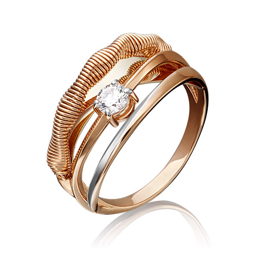 

Кольцо из золота с фианитом р. 16,5 PLATINA jewelry 01-5226-00-501-1113-38, 01-5226-00-501-1113-38