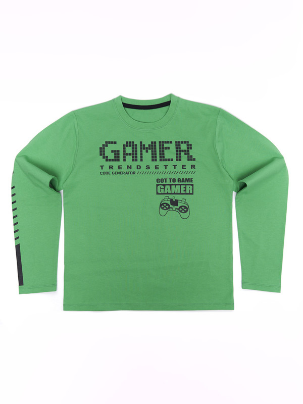 Лонгслив детский Me&We JB223-J101-805, зеленый, 122