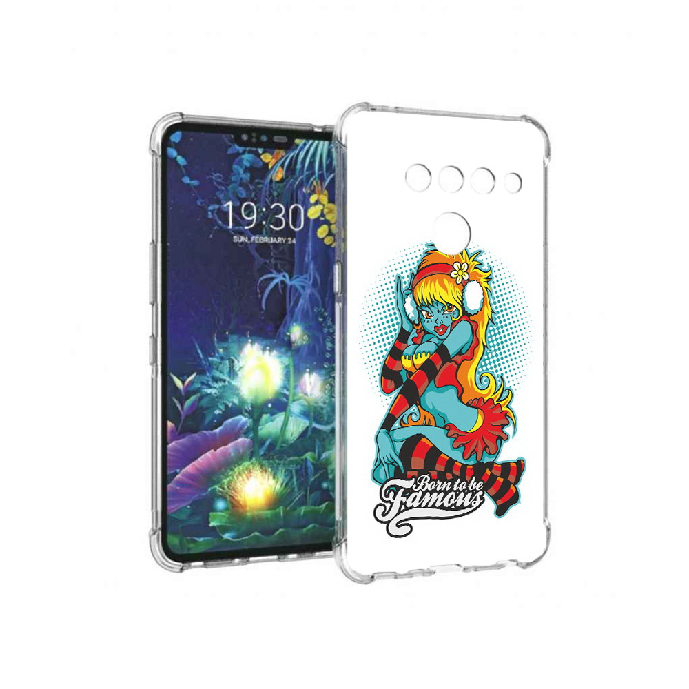 

Чехол MyPads Tocco для LG V50 ThinQ нарисованная девушка в наушниках, Прозрачный, Tocco