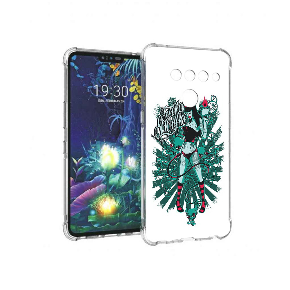 

Чехол MyPads Tocco для LG V50 ThinQ нарисованная девушка в татуировках, Прозрачный, Tocco