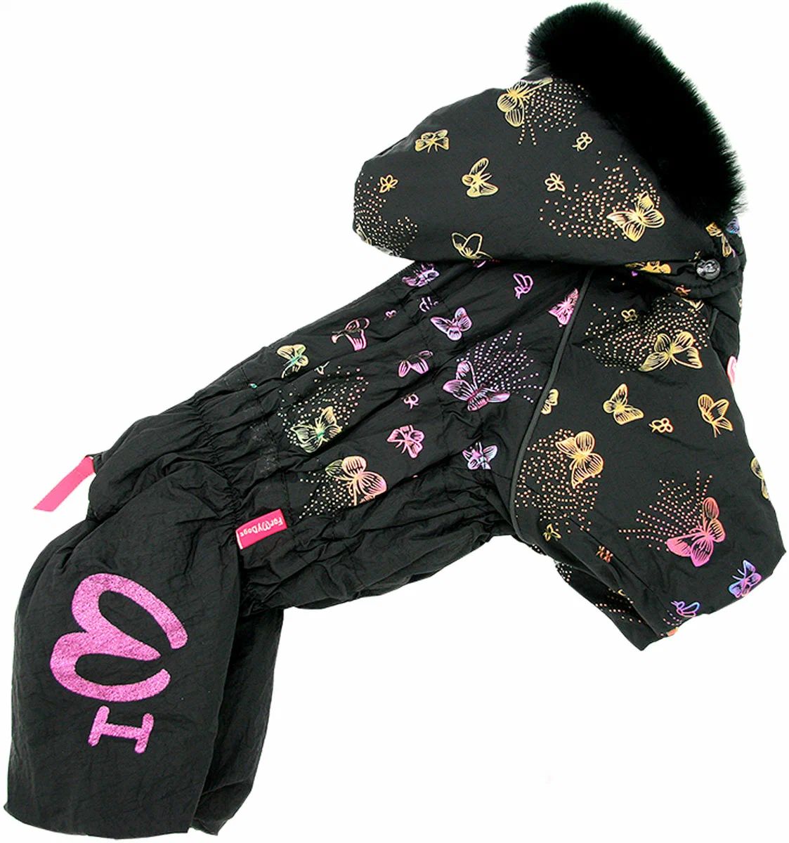 фото Комбинезон для собак for my dogs бабочки черный для девочек, fw1077-2021 f (20)