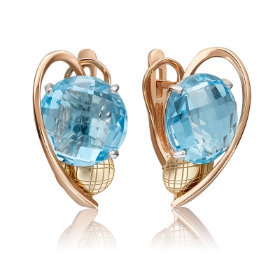 

Серьги из комбинированного золота с топазом PLATINA jewelry 02-4183-00-201-1113-46, 02-4183-00-201-1113-46