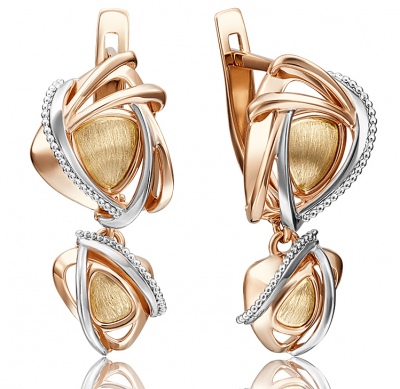 

Серьги из комбинированного золота PLATINA jewelry 02-4186-00-000-1140-66, 02-4186-00-000-1140-66