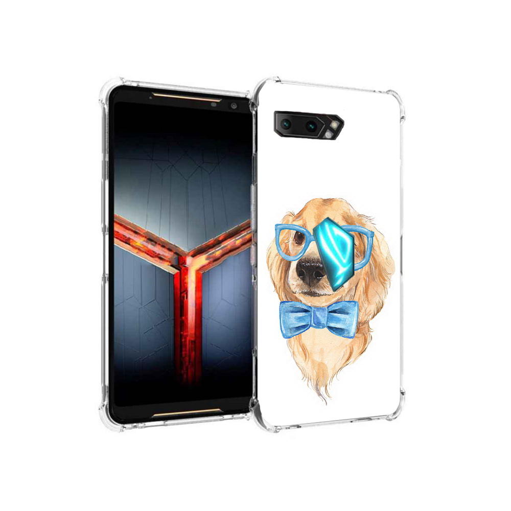 

Чехол MyPads Tocco для Asus ROG Phone 2 Собака интеллигент, Прозрачный, Tocco