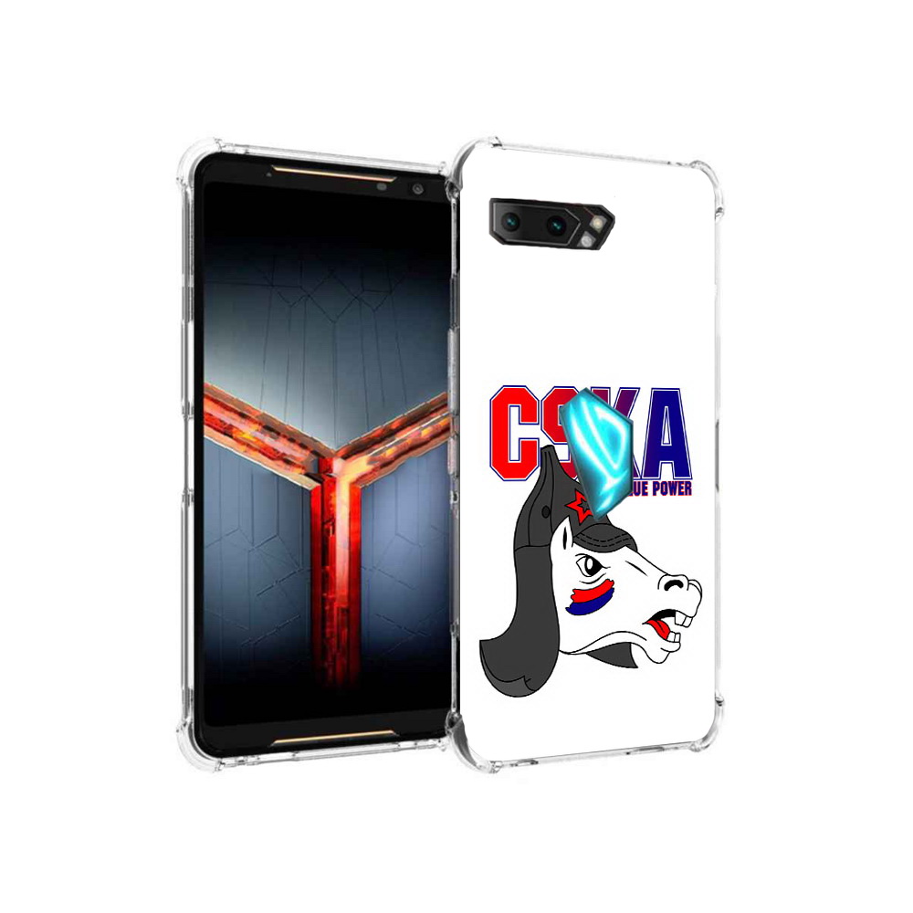 

Чехол MyPads Tocco для Asus ROG Phone 2 ФК ЦСК лошадка россия, Прозрачный, Tocco