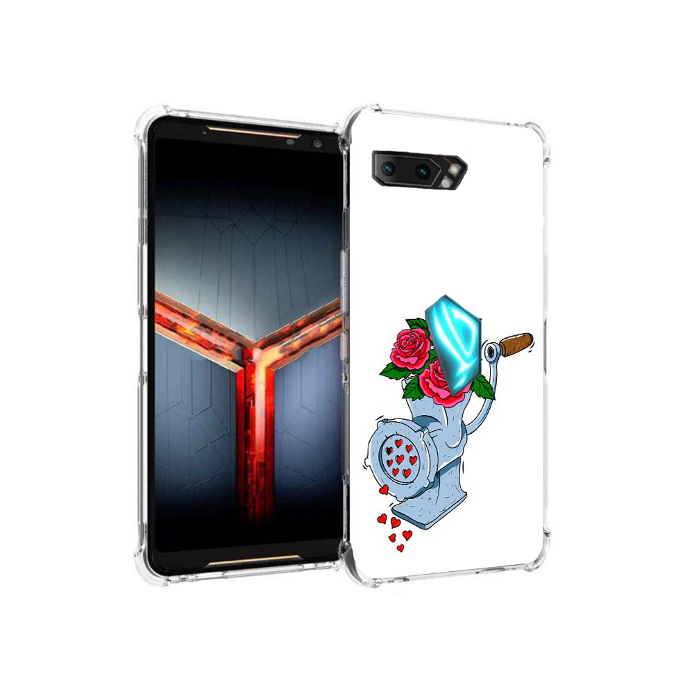 

Чехол MyPads Tocco для Asus ROG Phone 2 Цветочные сердца, Прозрачный, Tocco