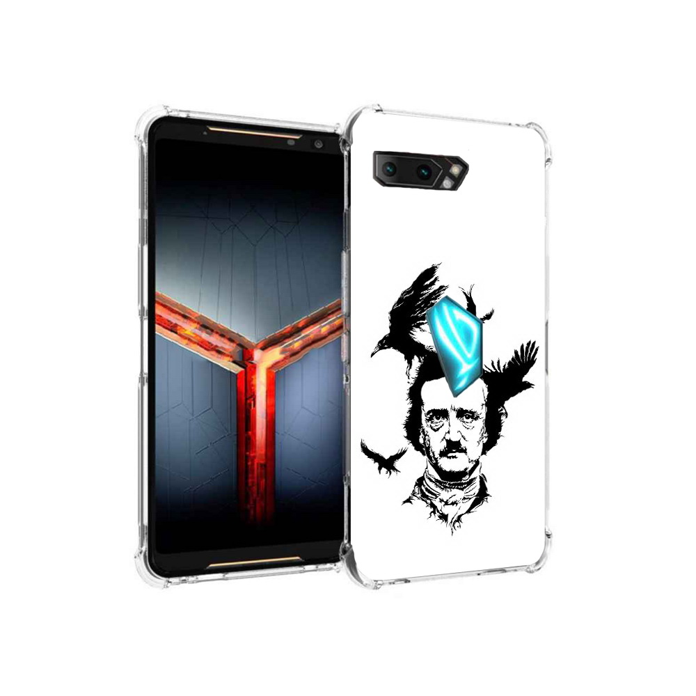 

Чехол MyPads Tocco для Asus ROG Phone 2 Эдгар Аллан черно белый, Прозрачный, Tocco