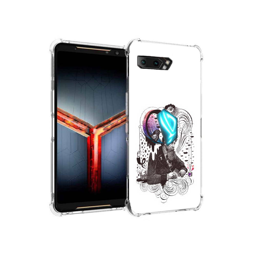 

Чехол MyPads Tocco для Asus ROG Phone 2 абстракция думающий мужчина, Прозрачный, Tocco