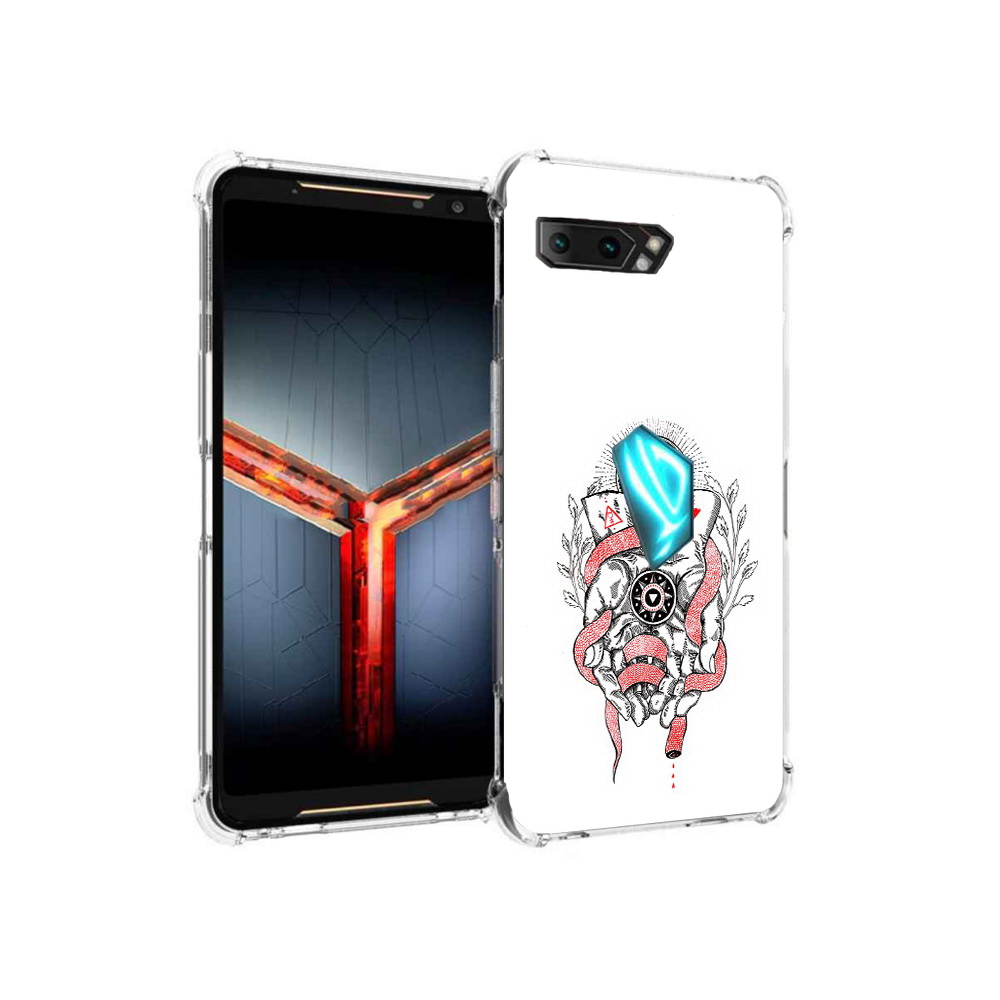 

Чехол MyPads Tocco для Asus ROG Phone 2 абстрация связанные руки, Прозрачный, Tocco