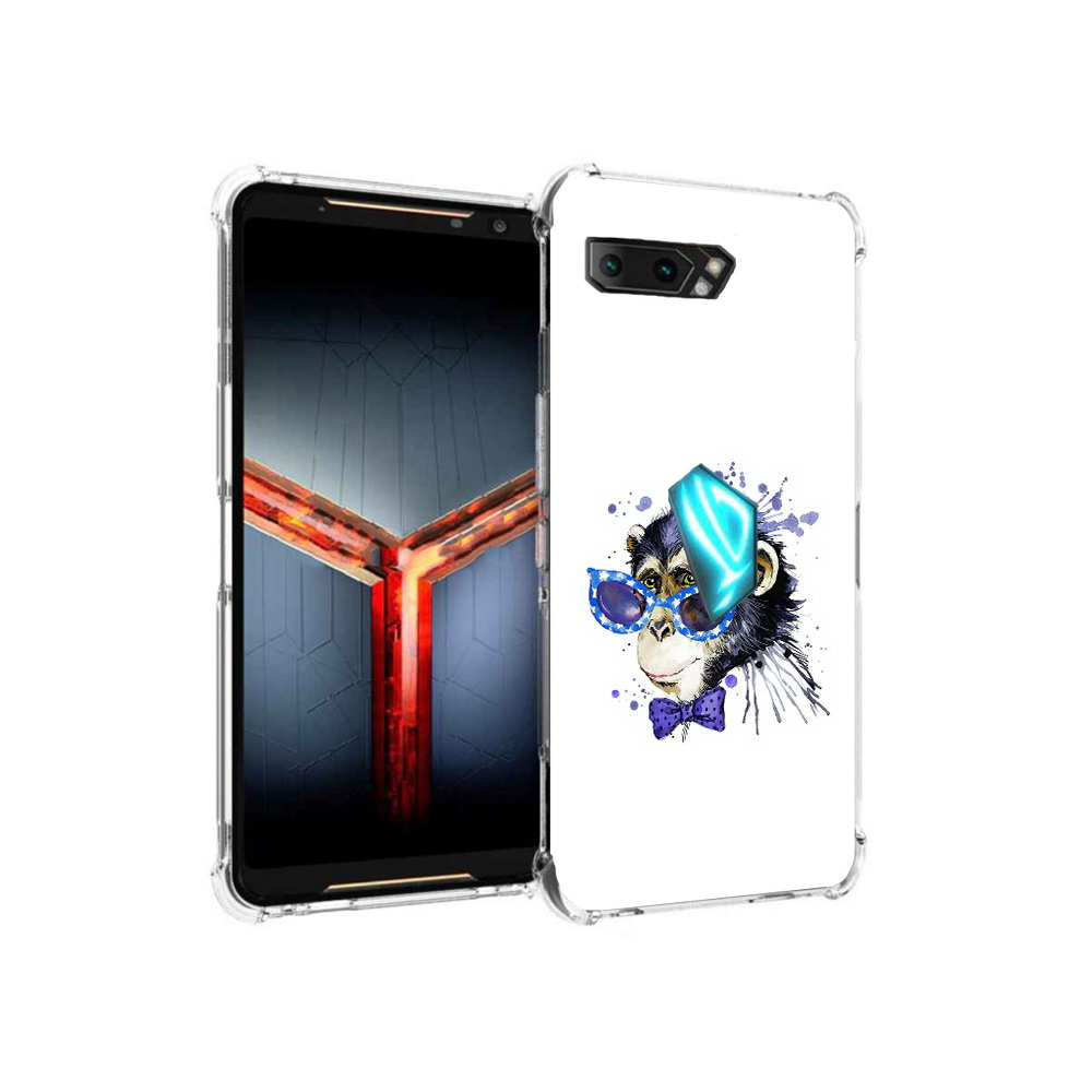 

Чехол MyPads Tocco для Asus ROG Phone 2 акварельная обезьяна, Прозрачный, Tocco