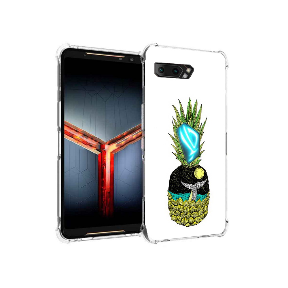 

Чехол MyPads Tocco для Asus ROG Phone 2 ананас с китом, Прозрачный, Tocco