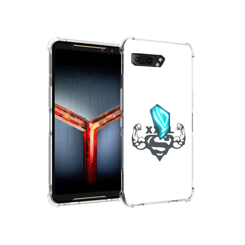 

Чехол MyPads Tocco для Asus ROG Phone 2 бодибилдинг супермен, Прозрачный, Tocco