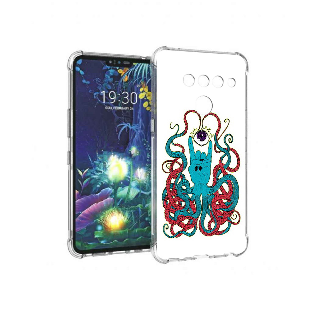 

Чехол MyPads Tocco для LG V50 ThinQ осьминог-рука абстракция, Прозрачный, Tocco