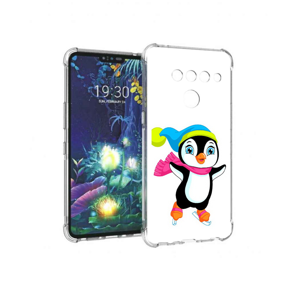 

Чехол MyPads Tocco для LG V50 ThinQ пингвин на коньках, Прозрачный, Tocco