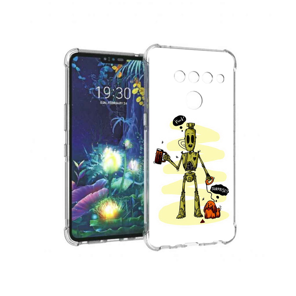 

Чехол MyPads Tocco для LG V50 ThinQ прикольный робот, Прозрачный, Tocco