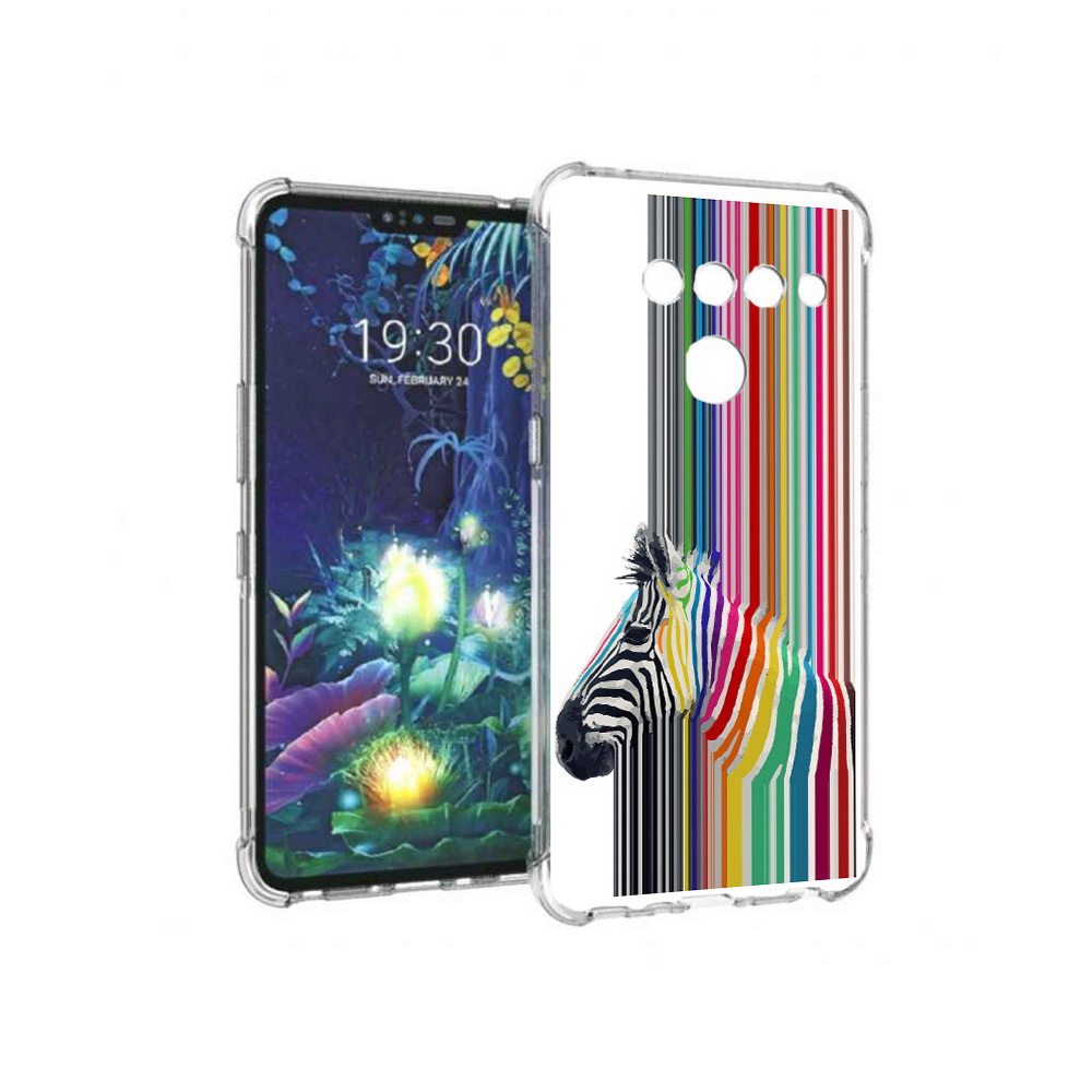 

Чехол MyPads Tocco для LG V50 ThinQ радужная зебра, Прозрачный, Tocco