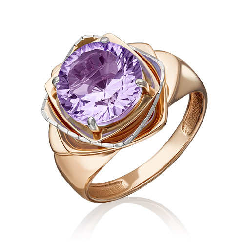 

Кольцо из красного золота с аметистом р. 19 PLATINA jewelry 01-5262-00-203-1110-46, 01-5262-00-203-1110-46