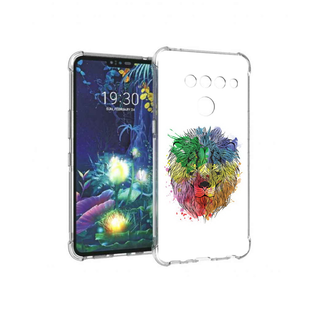 

Чехол MyPads Tocco для LG V50 ThinQ разноцветный гордый лев, Прозрачный, Tocco
