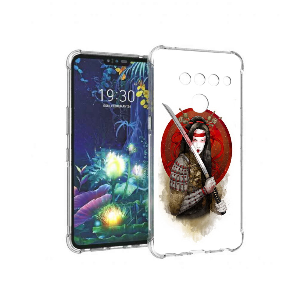 

Чехол MyPads Tocco для LG V50 ThinQ рисованная девушка с катаной, Прозрачный, Tocco