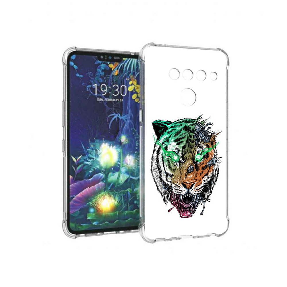 

Чехол MyPads Tocco для LG V50 ThinQ робо-тигр, Прозрачный, Tocco