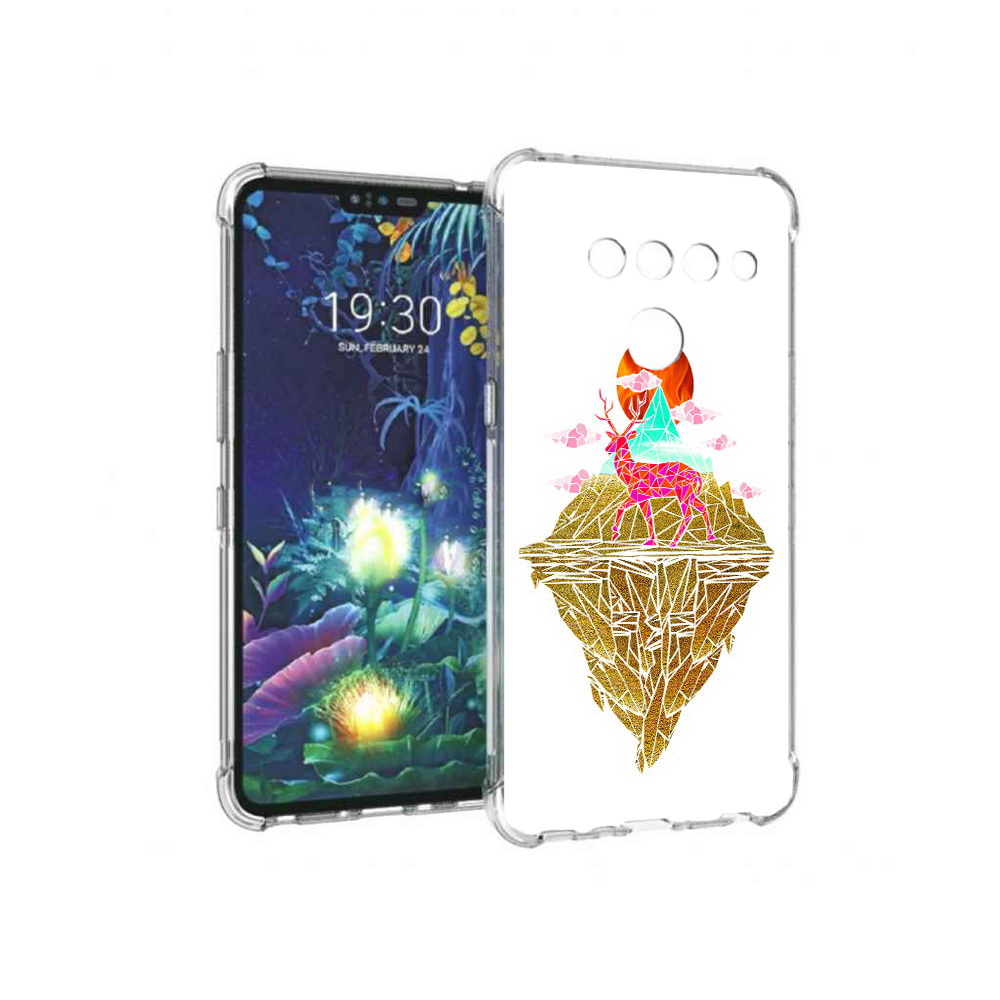 

Чехол MyPads Tocco для LG V50 ThinQ розовый олень абстракция, Прозрачный, Tocco