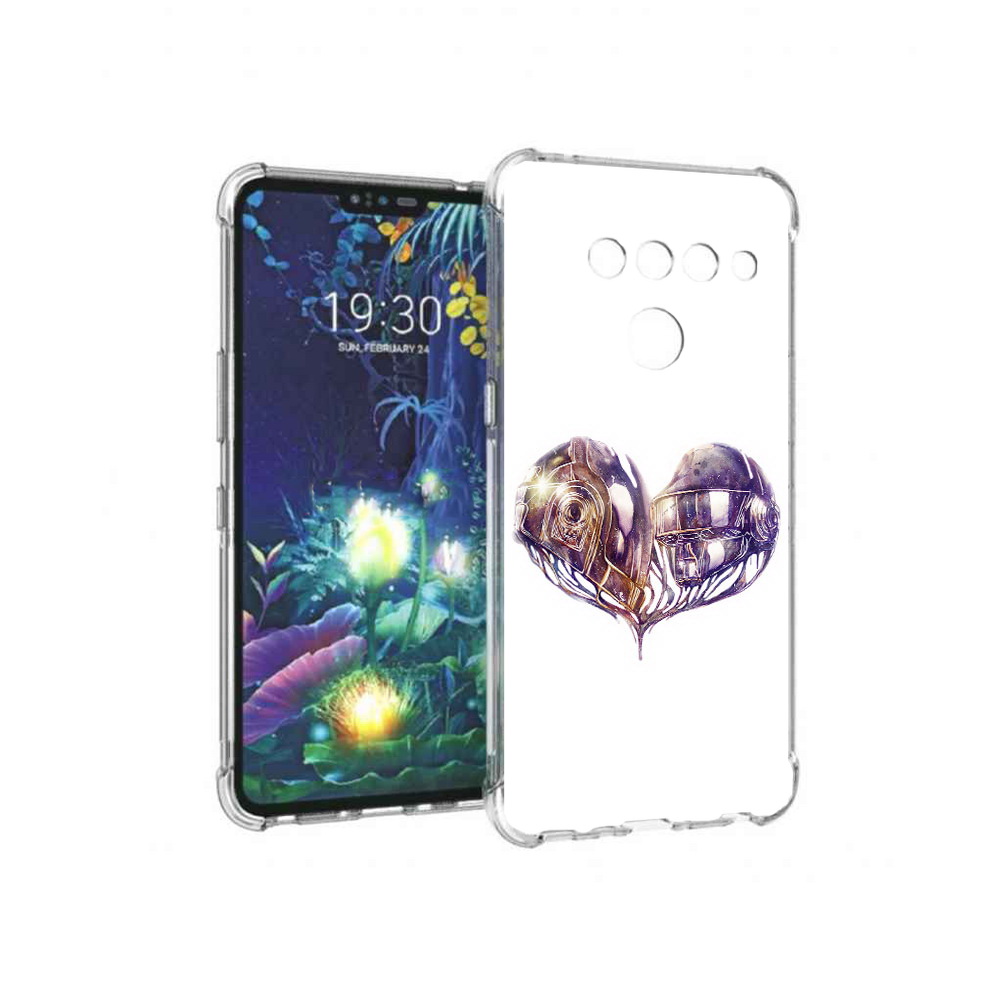 

Чехол MyPads Tocco для LG V50 ThinQ сердце абстракция, Прозрачный, Tocco