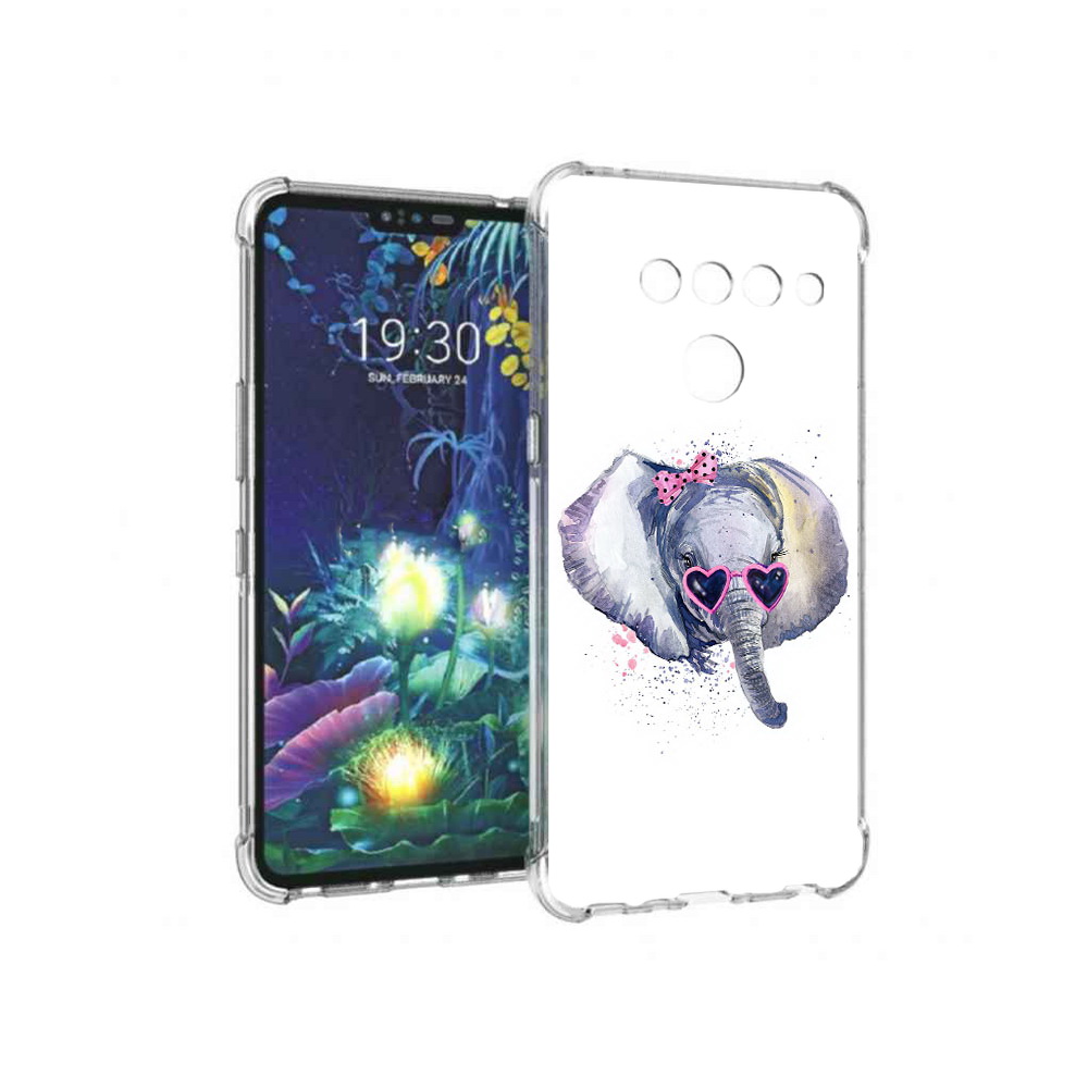 

Чехол MyPads Tocco для LG V50 ThinQ слоник в очках, Прозрачный, Tocco