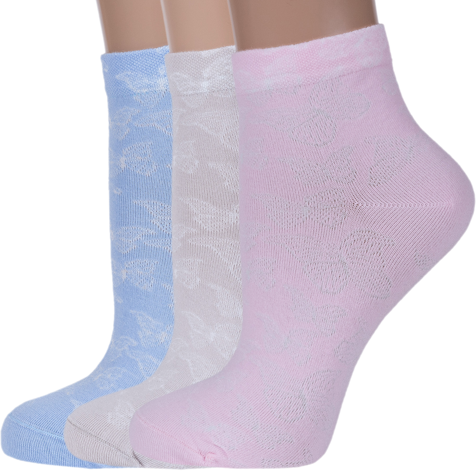 

Комплект носков женских Rusocks 3-Ж-1527 голубых; розовых; бежевых 23-25, 3-Ж-1527