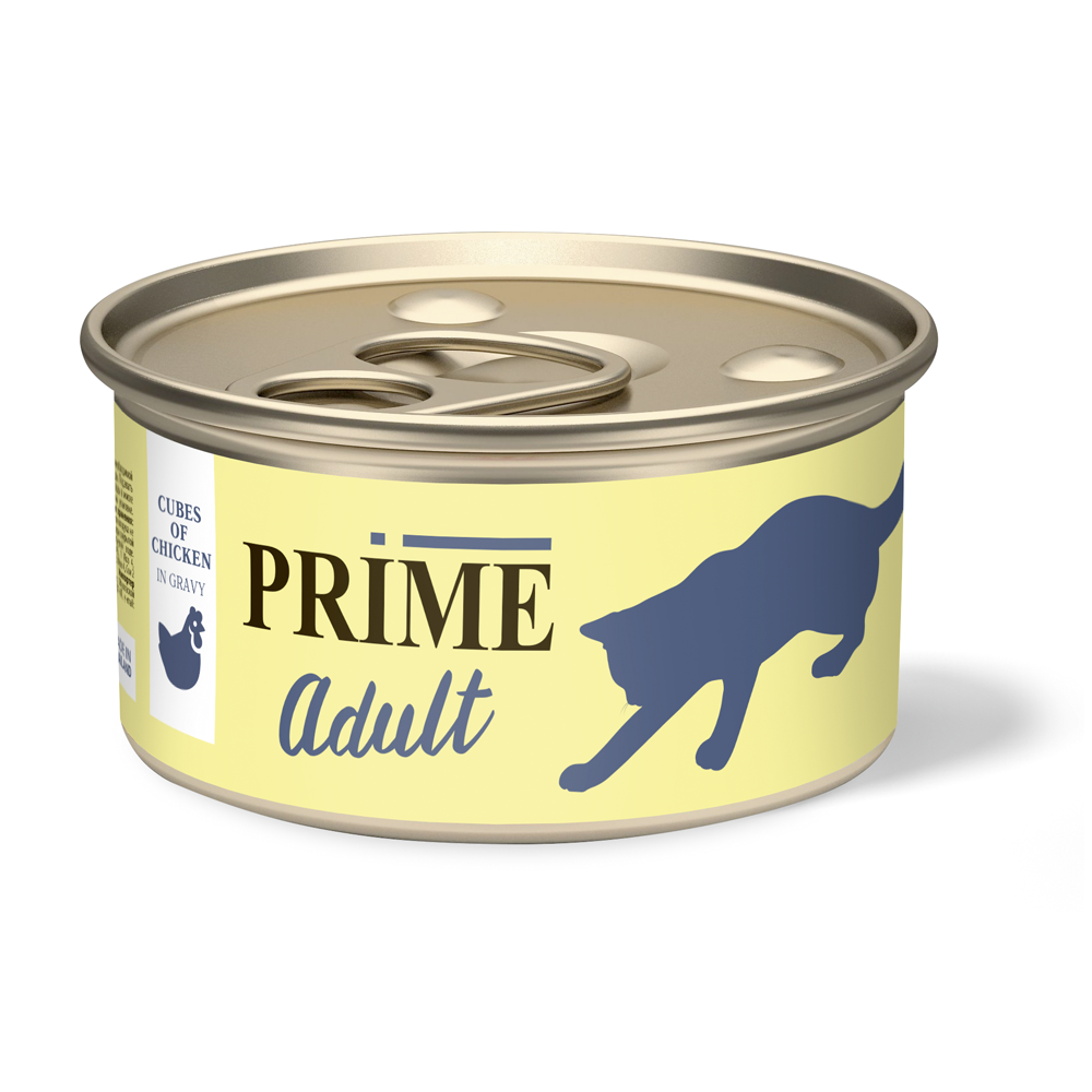 

Консервы для кошек PRIME MEAT ADULT CAT с курицей в соусе, 75г, Meat
