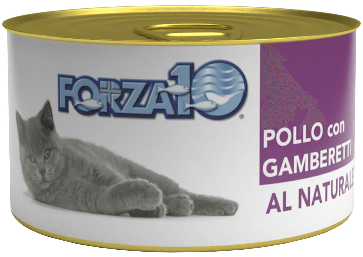 Консервы для кошек FORZA10 CAT AL NATURALE с курицей и креветками, 75г