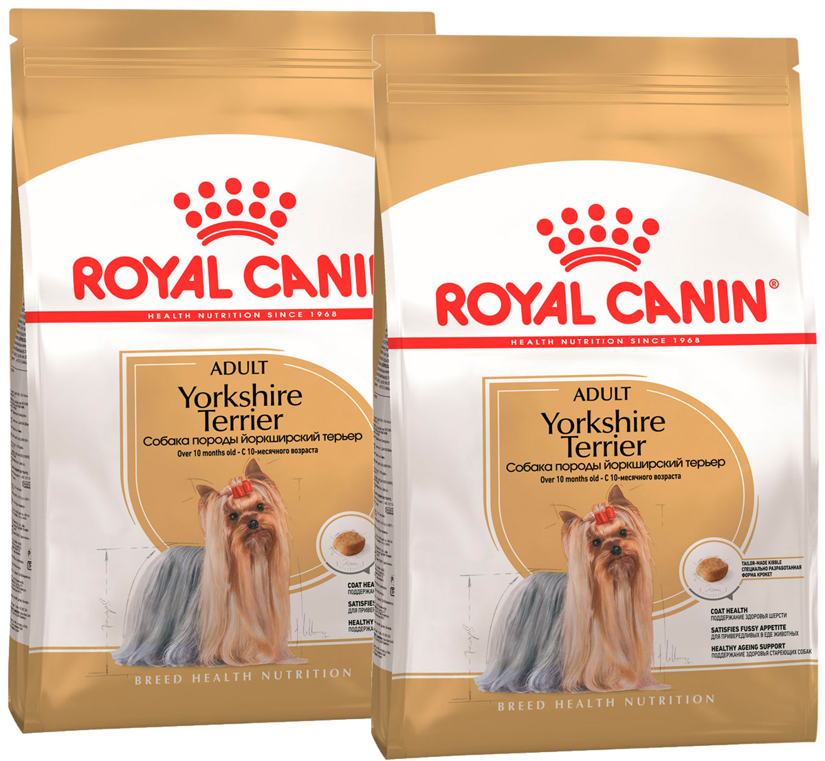 

Сухой корм для собак ROYAL CANIN YORKSHIRE TERRIER ADULT йоркширский терьер, 2шт по 0,5 кг