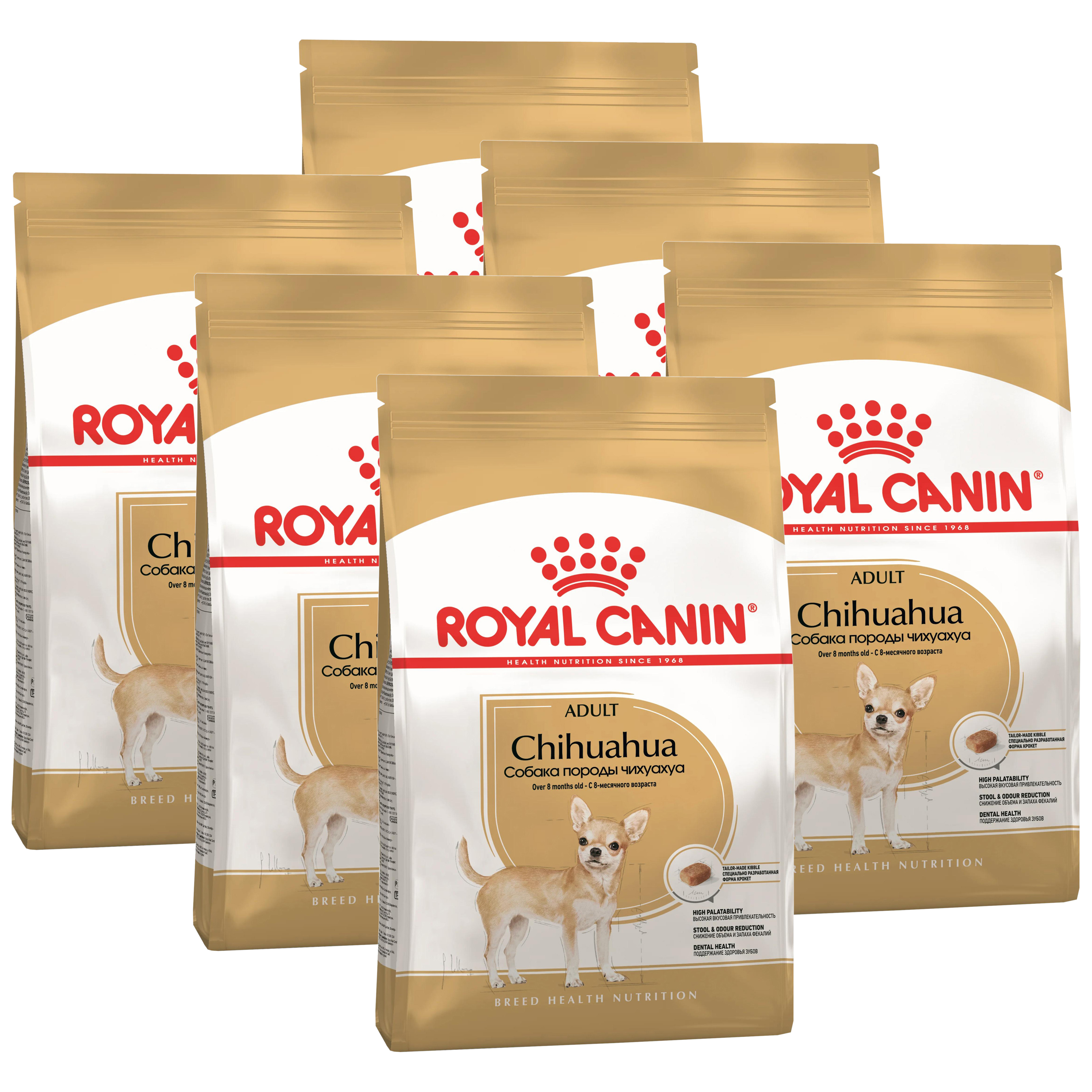 

Сухой корм для собак ROYAL CANIN CHIHUAHUA ADULT,для чихуахуа, 6 шт по 1,5 кг