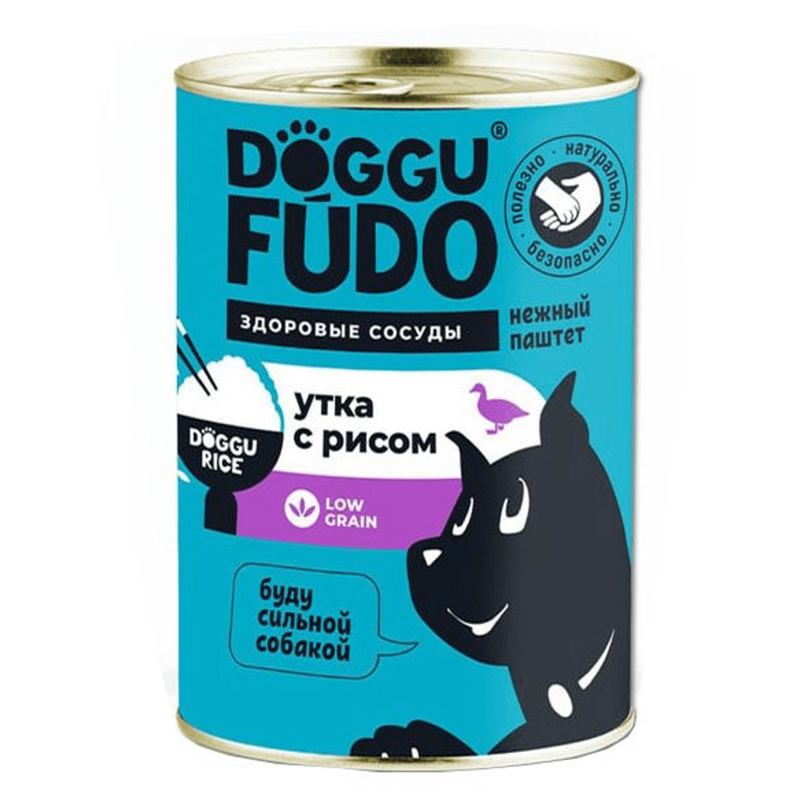 Влажный корм для собак Doggufudo, утка с рисом, 6 шт по 400 г