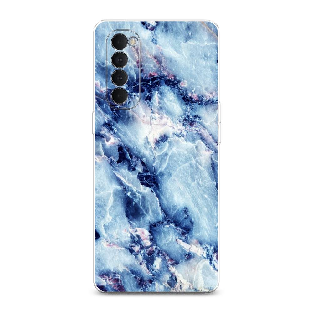 

Чехол на Oppo Reno 4 Pro "Мрамор с синими прожилками", Синий, 258950-3