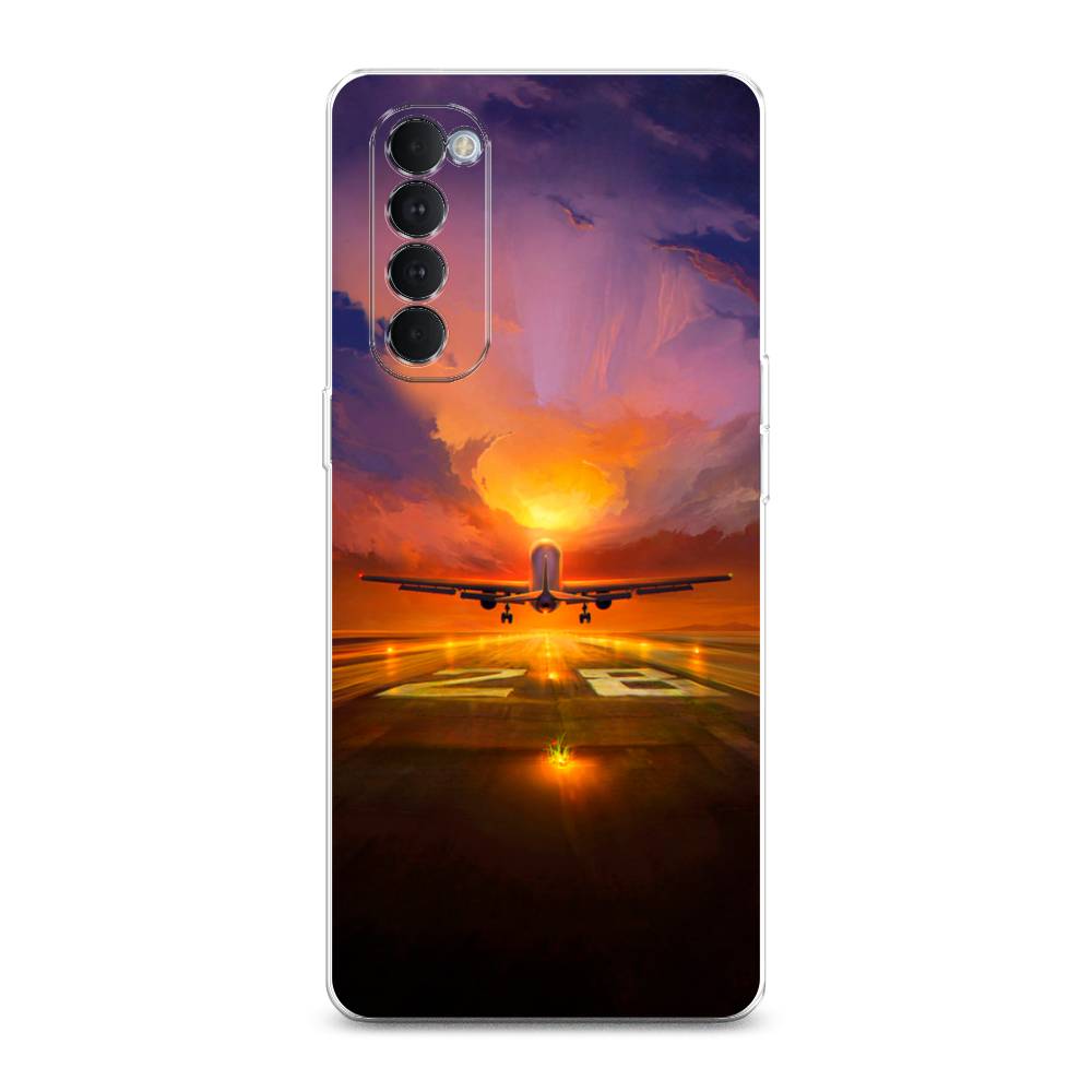 

Чехол на Oppo Reno 4 Pro "Самолет на посадке", Оранжевый;синий, 258950-6