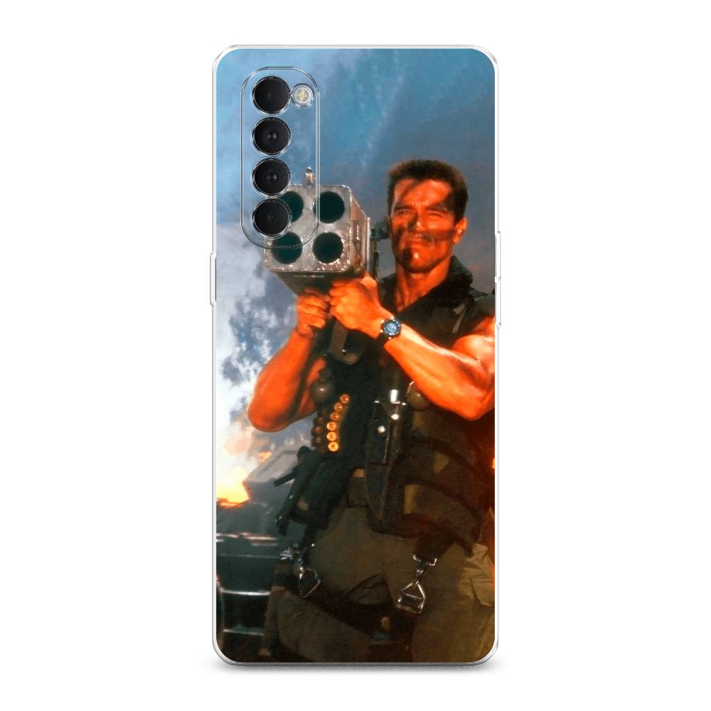 

Чехол на Oppo Reno 4 Pro "Арнольд Шварцнеггер с базукой", Голубой;коричневый, 258950-6