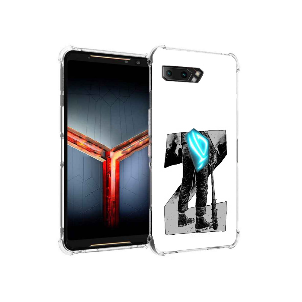 

Чехол MyPads Tocco для Asus ROG Phone 2 воин черно белый, Tocco