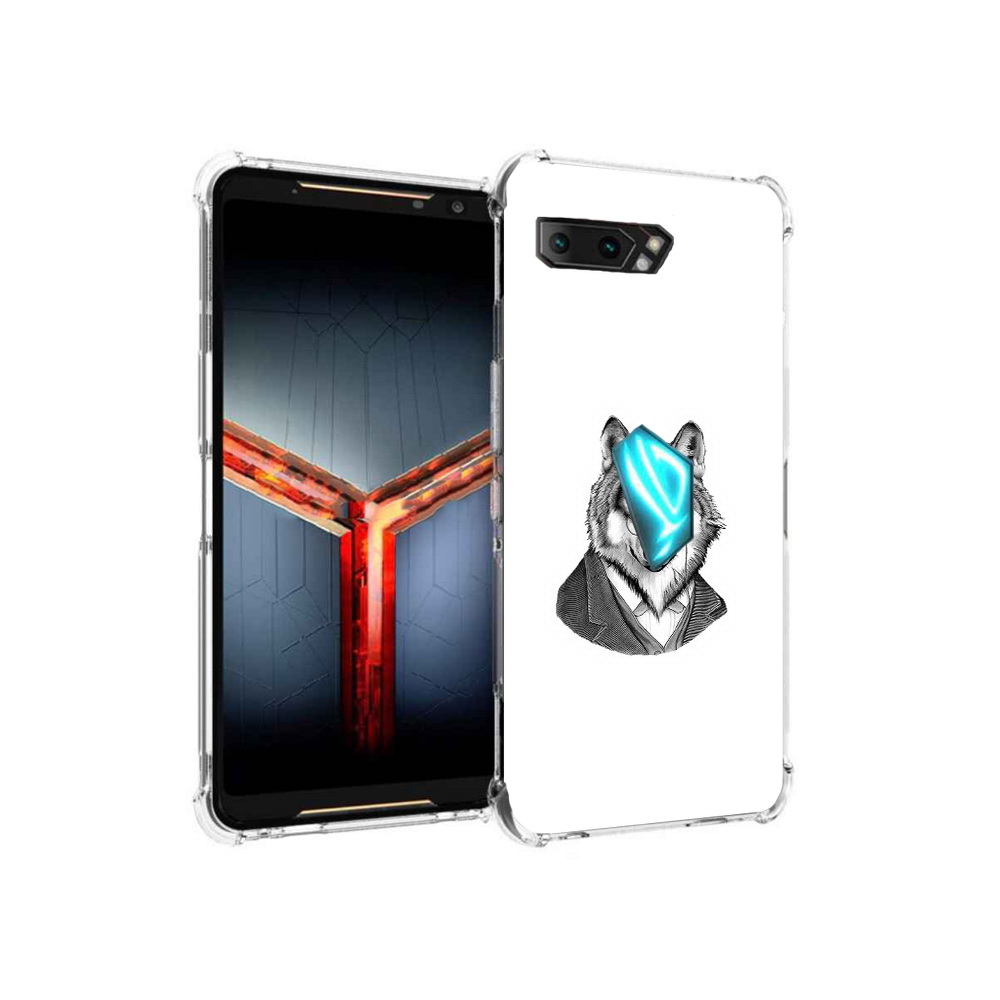 Чехол MyPads Tocco для Asus ROG Phone 2 волк в пиджаке