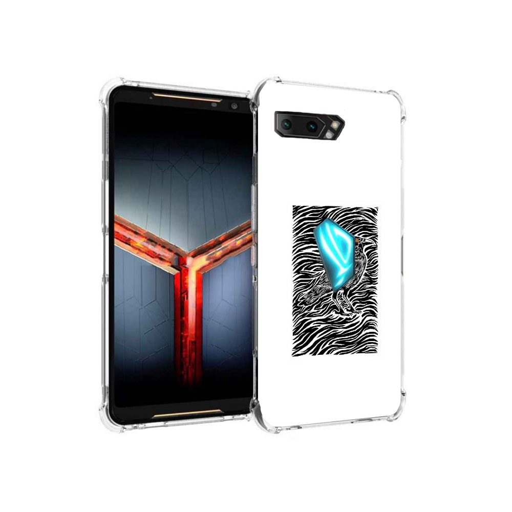 

Чехол MyPads Tocco для Asus ROG Phone 2 ворон в абстракции, Прозрачный, Tocco