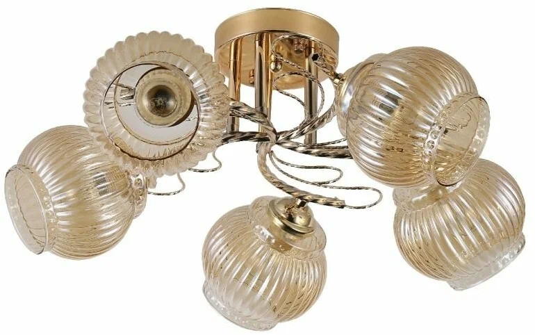 Светильник Caroline 5х40Вт Е27 золото 52х52х22см