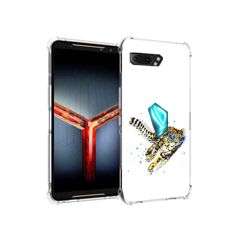 

Чехол MyPads Tocco для Asus ROG Phone 2 гепард в очках, Прозрачный, Tocco