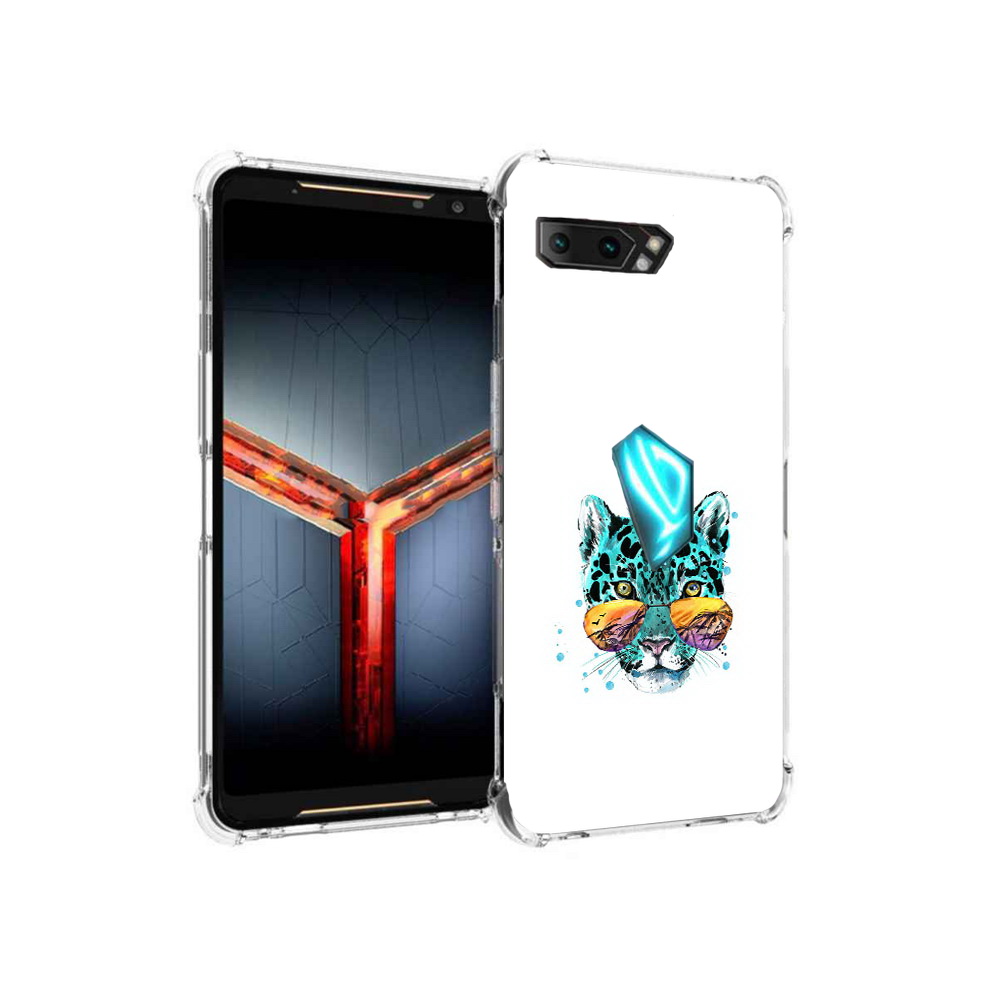 

Чехол MyPads Tocco для Asus ROG Phone 2 голубой лео, Прозрачный, Tocco
