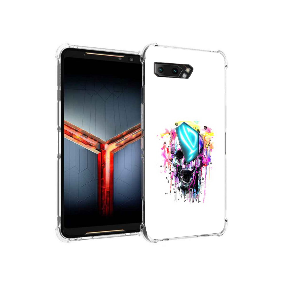 

Чехол MyPads Tocco для Asus ROG Phone 2 граффити череп, Прозрачный, Tocco