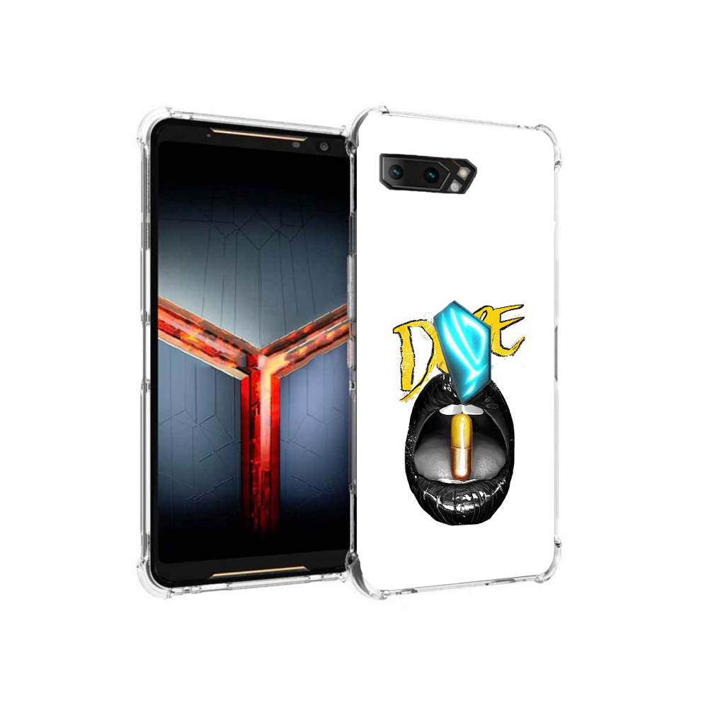 

Чехол MyPads Tocco для Asus ROG Phone 2 губы, Прозрачный, Tocco